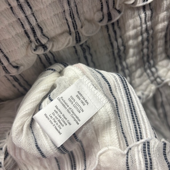 ATM Anthony Thomas Melillo Off-Shoulder Striped Smocked Top M - Picture 5 of 8